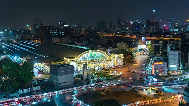 4K延时:曼谷火车站或华兰芳火车站是泰国的主要火车站视频素材