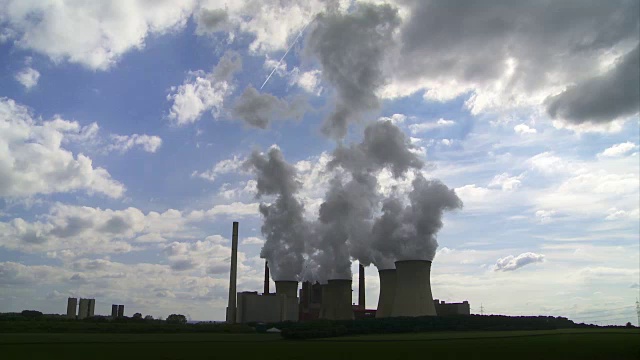 蒸汽煤电厂视频素材