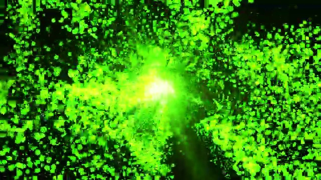 发光粒子背景，绿色背景视频素材