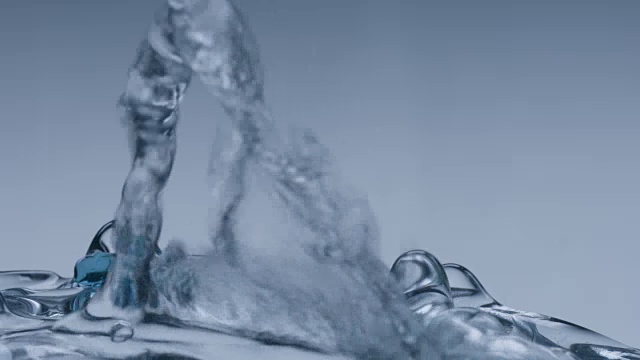 水飞溅，水滴抽象。视频素材