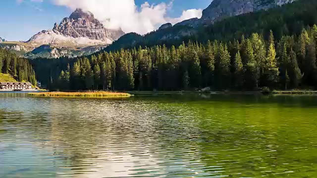 阿尔卑斯山和松树林，时光流逝视频素材