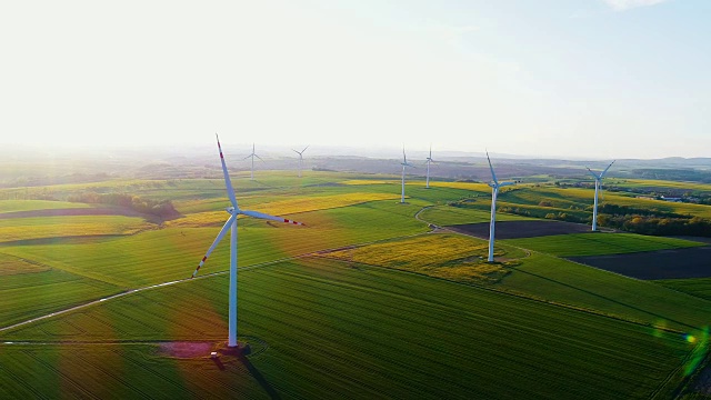 再生能源-风力涡轮机，电力，ECO，视频素材