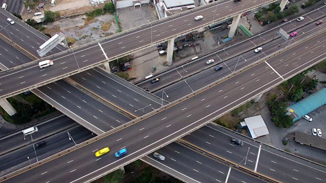高清高速公路俯视图，交通工业概念视频下载