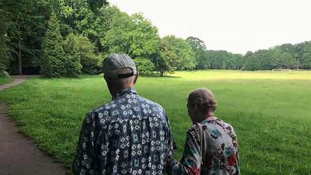 老夫妇在公园里视频素材