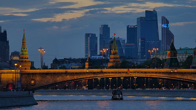 克里姆林宫和克里姆林宫的河堤。莫斯科。视频素材