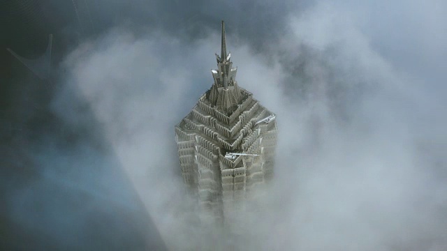 上海摩天大楼的平流雾视频下载