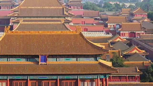 从高处俯瞰中国北京的紫禁城。视频下载