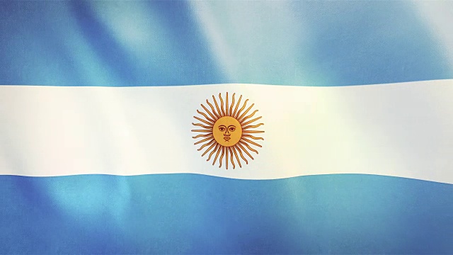 4k高度详细的阿根廷国旗-可循环视频下载