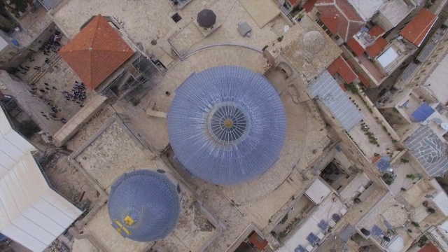 圣墓教堂垂直鸟瞰图视频下载