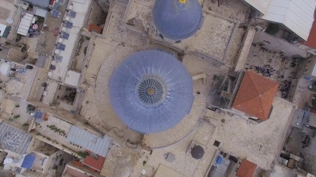 圣墓教堂垂直鸟瞰图视频素材