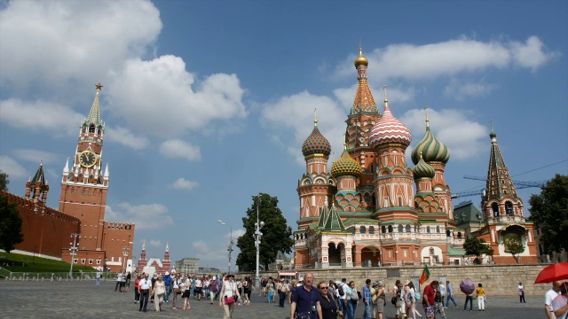 莫斯科圣巴西尔大教堂/莫斯科，俄罗斯视频素材