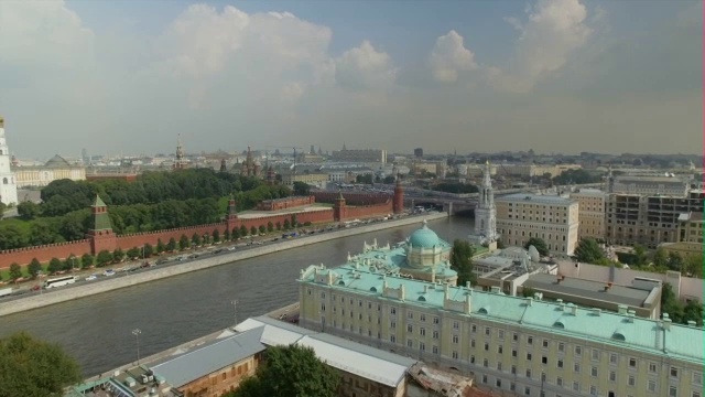 克里姆林宫，死亡大教堂和红场的鸟瞰图视频下载