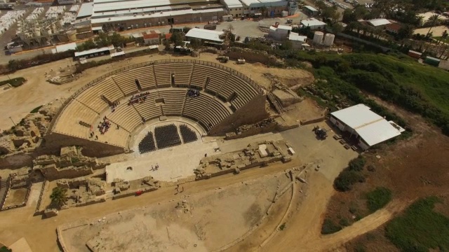 由大希律建造的圆形剧场，古凯撒利亚，以色列视频下载