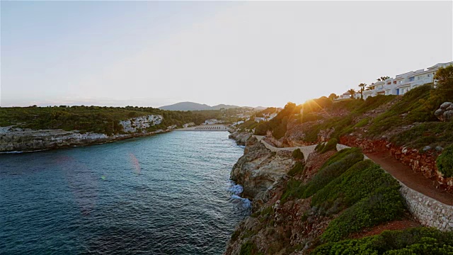 西班牙马略卡岛巴利阿里岛的浪漫日落视频下载