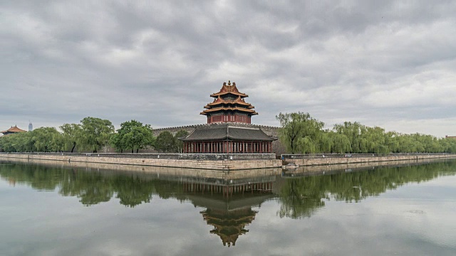 中国北京紫禁城的角楼。视频素材