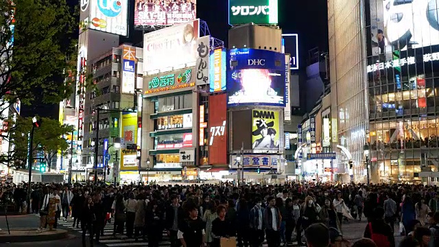 东京涩谷十字路口鸟瞰图视频下载