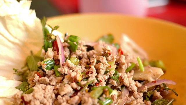 猪肉沙拉泰国食品视频下载