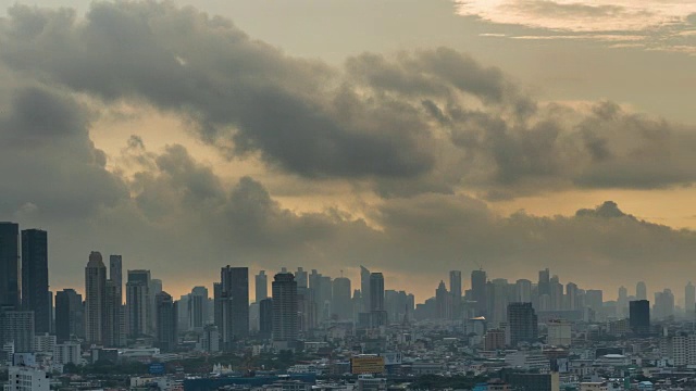 4K时间流逝的曼谷城市景观与阳光在早上视频下载