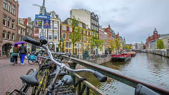 阿姆斯特丹运河城的地标和历史视频素材