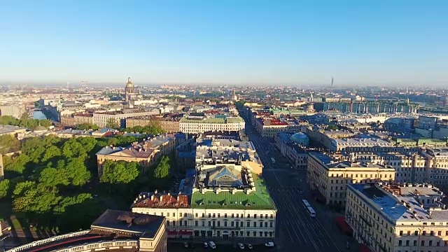 圣彼得堡卡赞斯基大教堂鸟瞰图视频素材