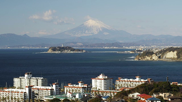 日本的富士山和Enoshima视频下载