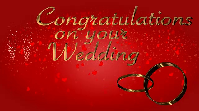 恭喜你们结婚了，两个相连的结婚戒指环视频下载