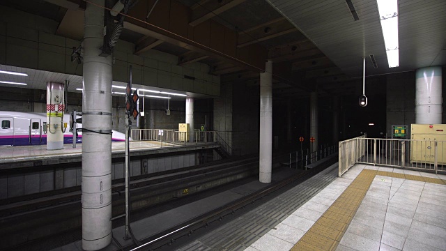 WS新干线子弹列车抵达上野站/东京，日本视频素材