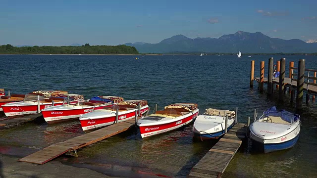 Prien港，基姆湖，基姆高，上巴伐利亚，巴伐利亚，德国视频素材
