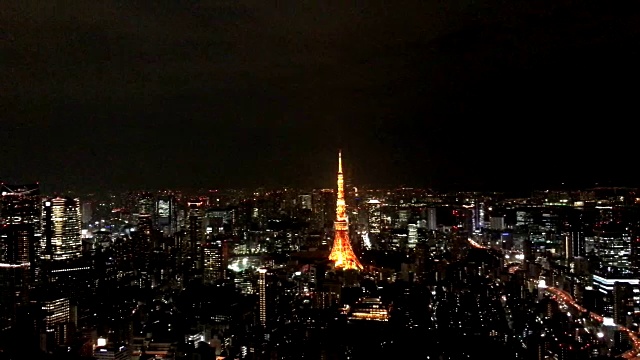 带有城市天际线的东京塔视频素材