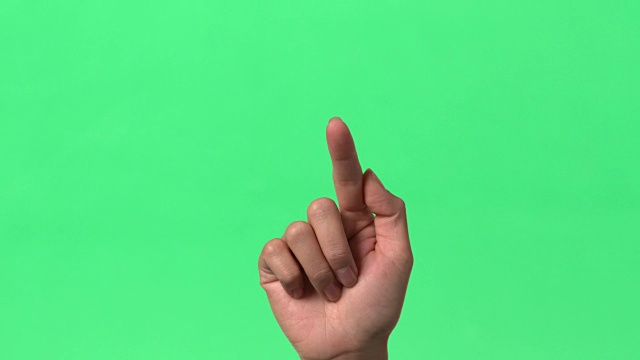 绿色屏幕-女人的手-在玻璃上随意按/敲/打字的动作视频素材