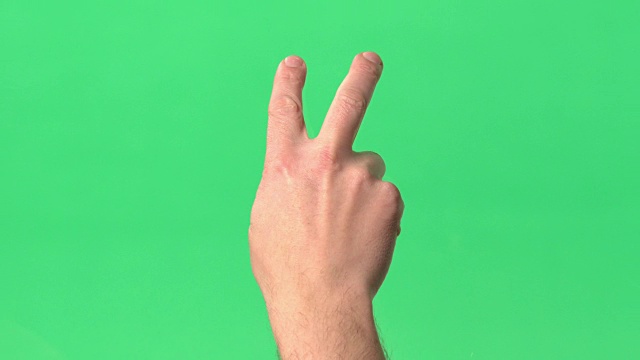绿色屏幕-人的手-用两个手指拖动物体视频素材