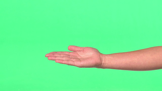 绿色屏风-女人的右手作为讲台视频素材
