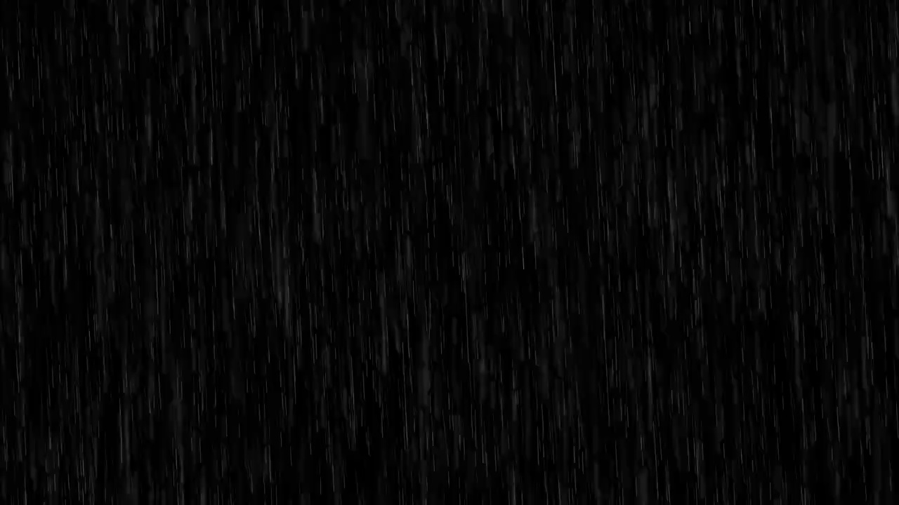 4k雨，多个不同的层，隔离在黑色，测试。视频素材