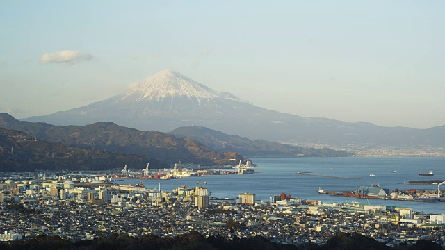 日本富士山和骏河湾视频素材