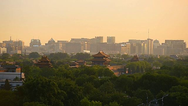 日落时分的北京天际线视频下载