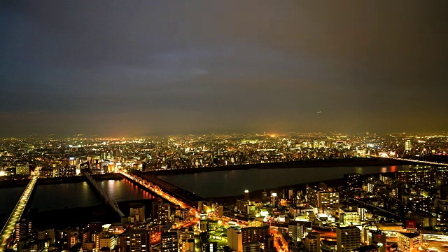 时间流逝大阪城市天际线视频下载