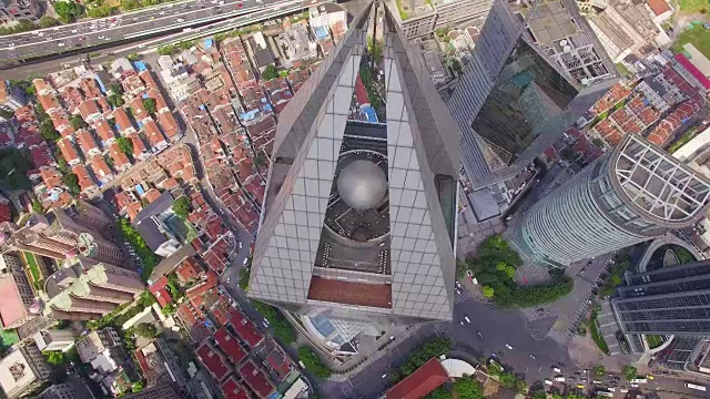 上海市区及明日广场鸟瞰图视频素材