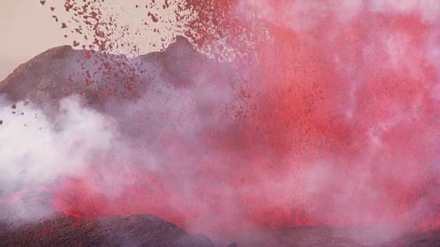 冰岛:巴尔达本加火山爆发视频素材