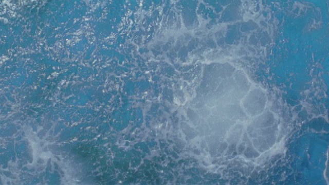 一只海豚跳出水面，当它重新进入水面时溅起了巨大的水花。视频素材
