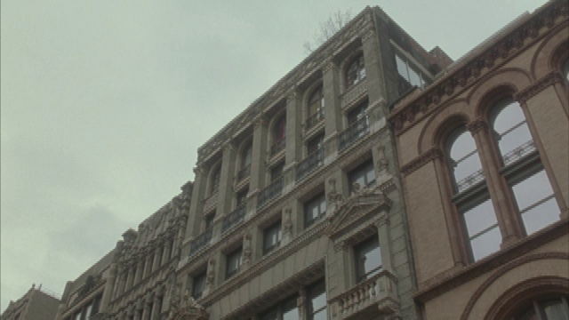纽约市一套公寓的顶楼有一些拱形窗户。视频下载