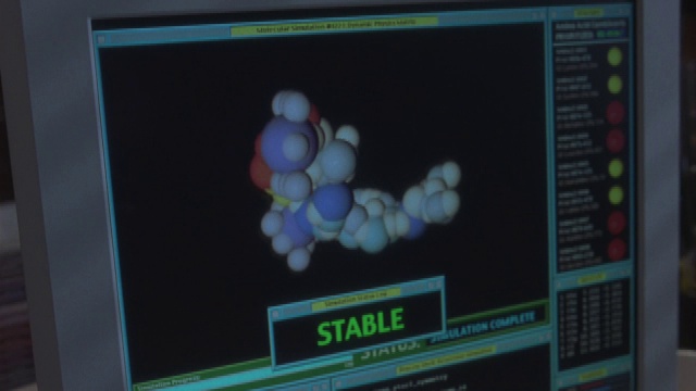 电脑屏幕上分子形成原子的图像。视频下载