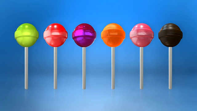 各种彩色的棒棒糖动画循环与luma哑光视频下载