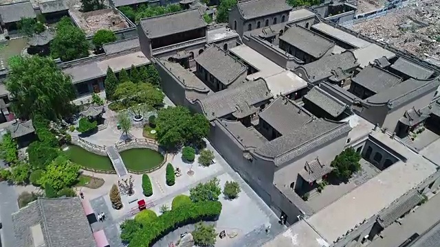 鸟瞰图著名的桥大院在中国山西视频素材