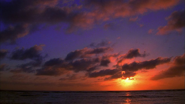 太平洋日落宽镜头视频下载