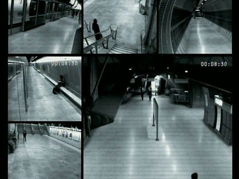 广角摄像头拍到人们走路的画面视频素材