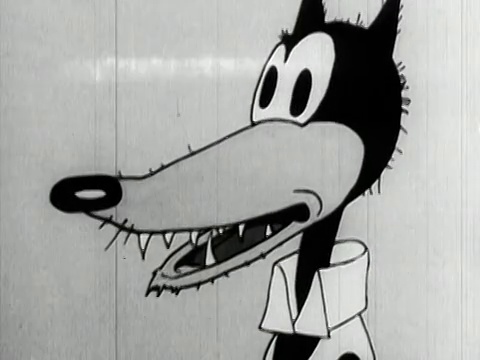 1931动画特写狼的眼睛旋转/狼的微笑视频素材