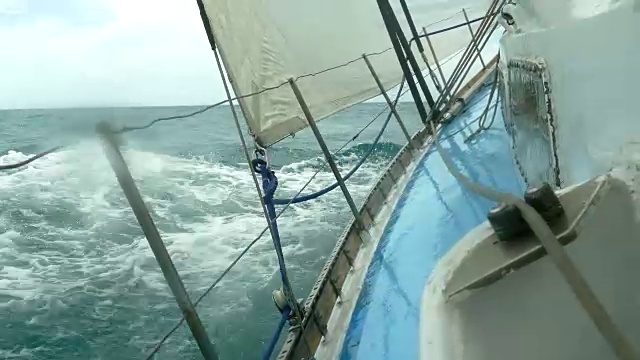 帆船在阵风中翻滚得很厉害视频素材