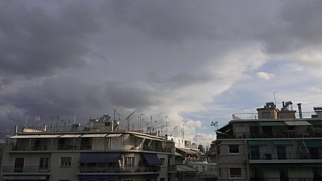 中景-清晨雅典的屋顶视频下载
