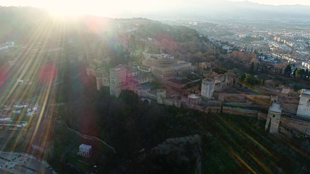 阿尔罕布拉宫(联合国教科文组织世界遗产)鸟瞰图视频素材