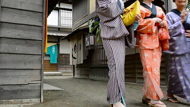 日本历史村庄里的艺妓视频素材